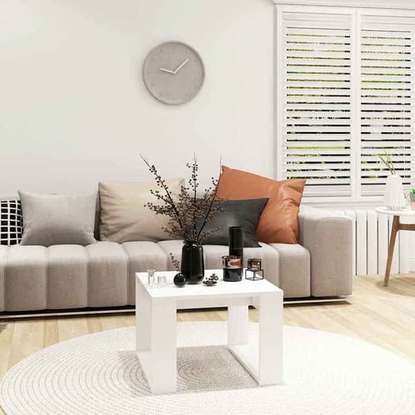 Maison Exclusive - Sidobord Vit 50x50x35 cm Ingenjörsträ