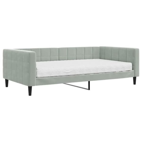 Maison Exclusive - Dagbädd med ljusgrå madrass 100x200 cm sammet ljusgrått