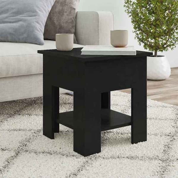 Maison Exclusive - Sort sofabord 40x40x42 cm ingeniørtræ