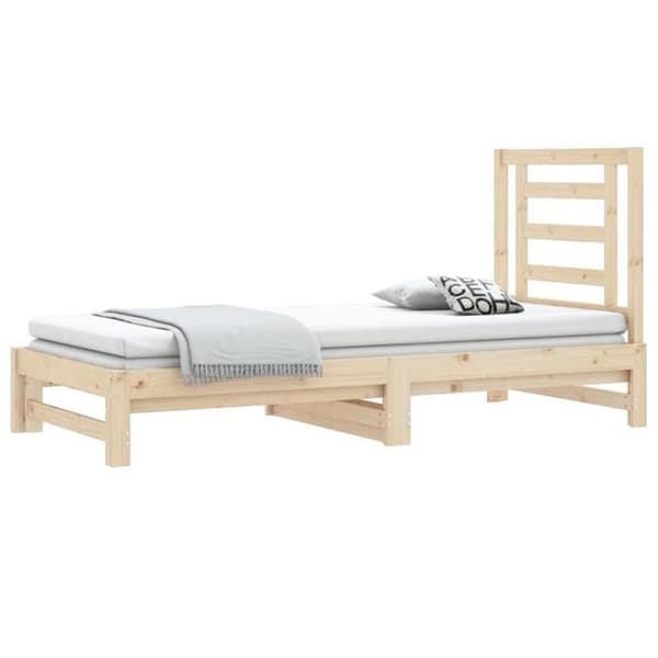 Dagsäng - Exklusivt hus - Massivt trä - 2x90x200 cm - Utdragbar bäddsoffa