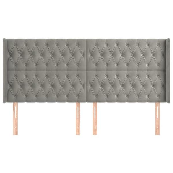 Maison Exclusive - Pääty, jossa korvat, Vaaleanharmaa 183x16x118/128 cm Sametti ljusgrått