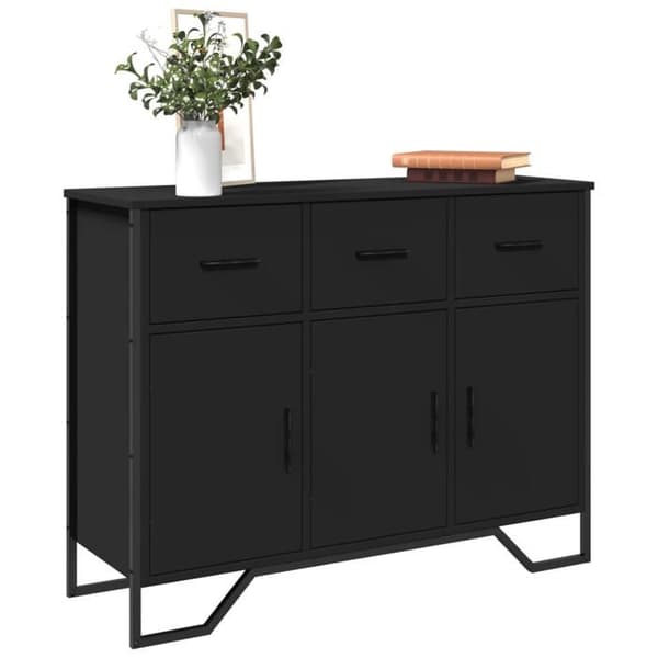 Maison Exclusive - Buffet sort 97x32,5x74,5 cm ingeniørtræ