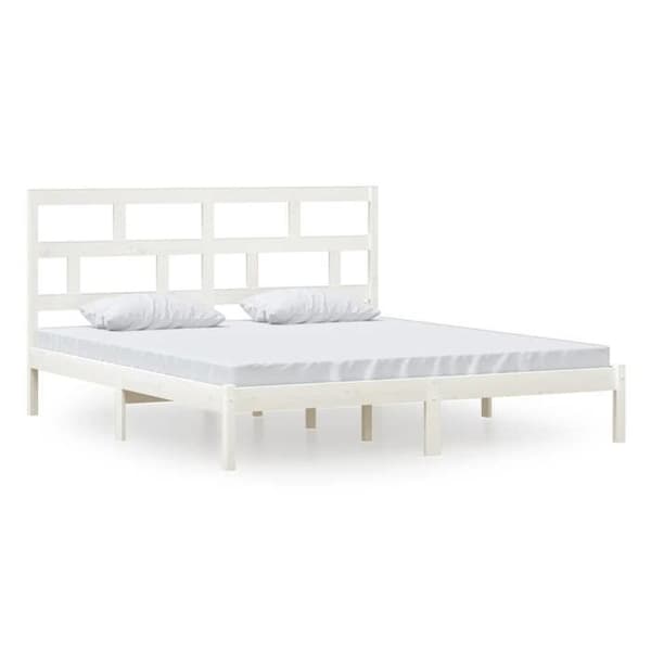 Sängram - Maison Exclusive - Massivt trä - 2 platser - Vit Vit