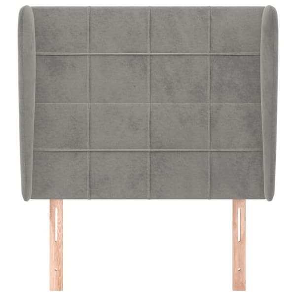 Maison Exclusive - Pääty, jossa korvat, Vaaleanharmaa 83x23x118/128 cm Sametti