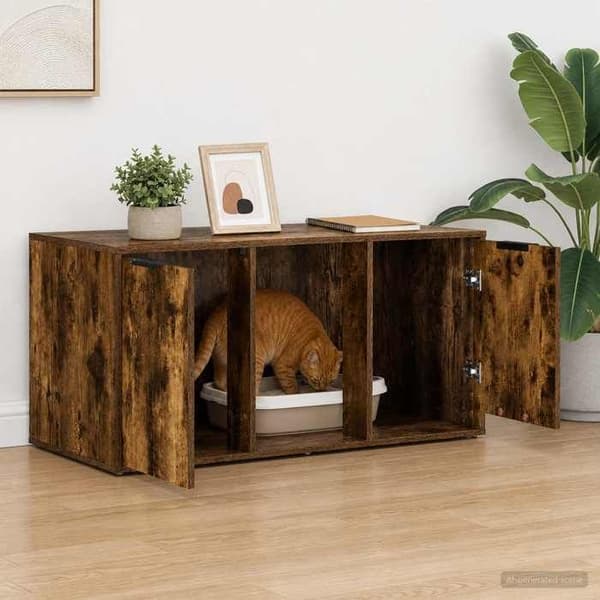 Maison Exclusive - Møbel til kattebakke Røget eg 100 x 49 x 45 cm Rökt ek