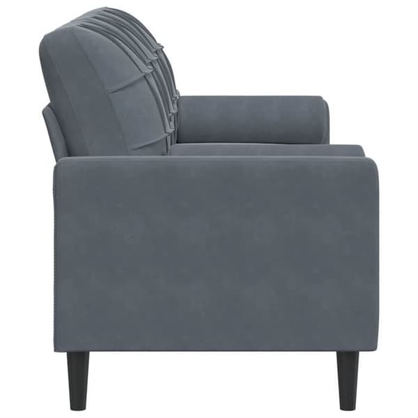 Maison Exclusive - Soffa 3 platser med mörkgrå kuddar 180 cm sammet
