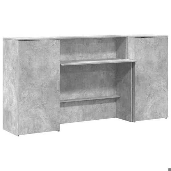 Maison Exclusive - Grå betong receptionsdisk 200x50x103,5cm ingenjörsträ