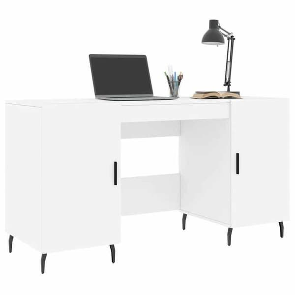 Kontor - EKSKLUSIV HUS - 140x50x75 cm - Ingeniørtræ - 4 rum - Jernben Vit