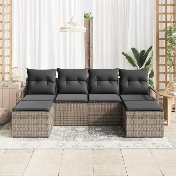 Maison Exclusive - 6 osan sohvasetti harmaa polyrottinki