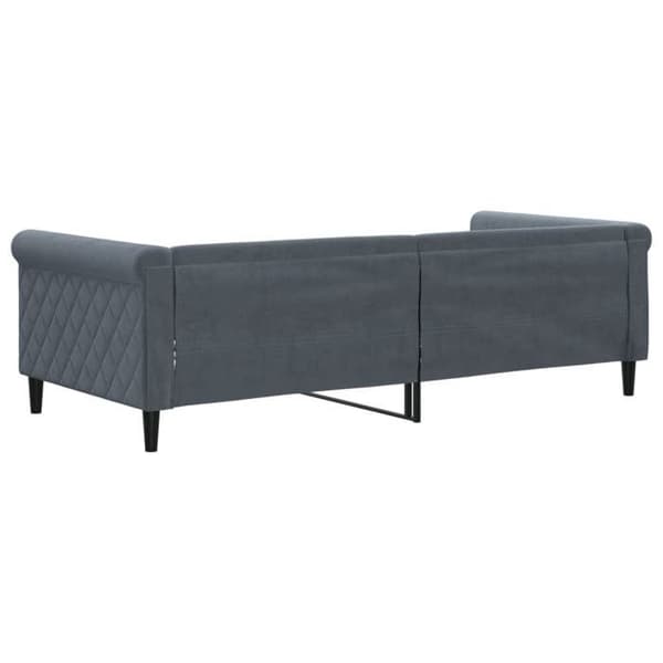 Päivävuode - EXCLUSIVE KOTI - Lepovuode - Tummanharmaa sametti - 90x200 cm - Laatikkomatto Mörkgrå