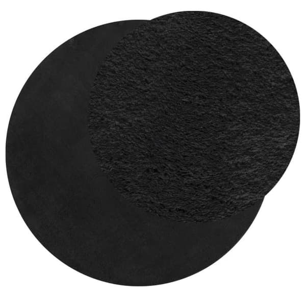 Maison Exclusive - HUARTE tæppe med bløde korte hår og vaskbart sort Ø 80 cm Svart