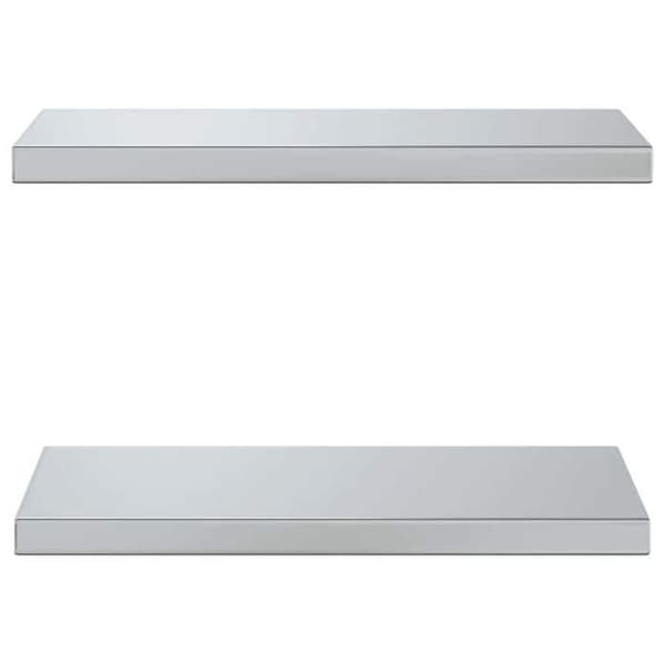 Væghylder - EKSKLUSIV HUS - 50 x 23,5 cm (sæt af 2) - Rustfrit stål - Sølvfarvet - Pladsbesparende silver-