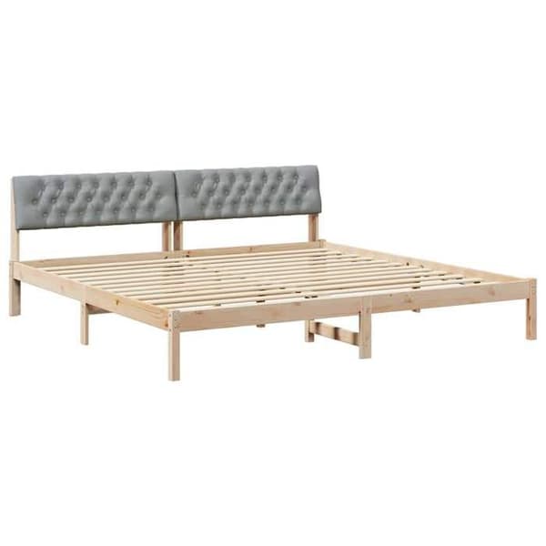 Sengestel platform - EKSKLUSIV HUS - Standardmodel - Massiv fyr - Polstret hovedgærde - Lamelseng
