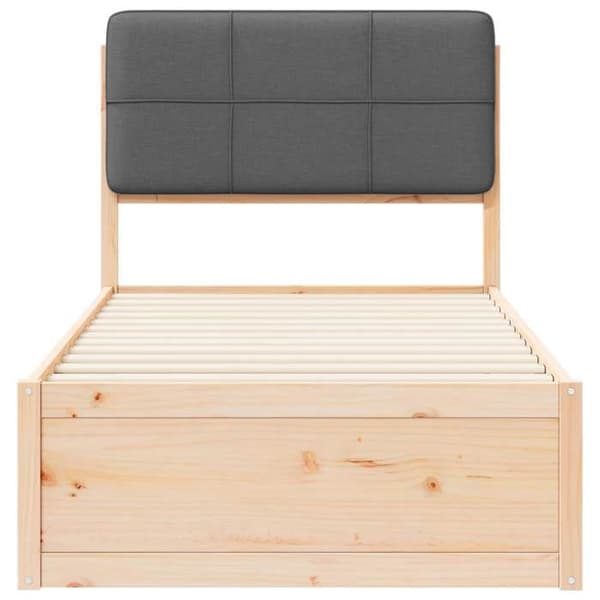 Maison Exclusive - Sänkyrunko pehmustetulla päädyllä Tummanharmaa 75 x 190 cm Mörkgrå