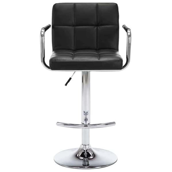 Maison Exclusive - Barstolar set om 2 svart konstläder