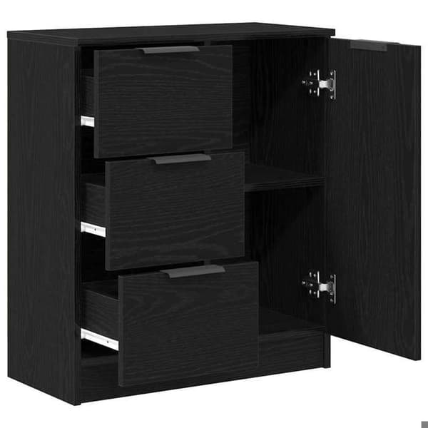 Maison Exclusive - Buffet Sort egetræ 60 x 30 x 70 cm Ingeniørtræ svart ek