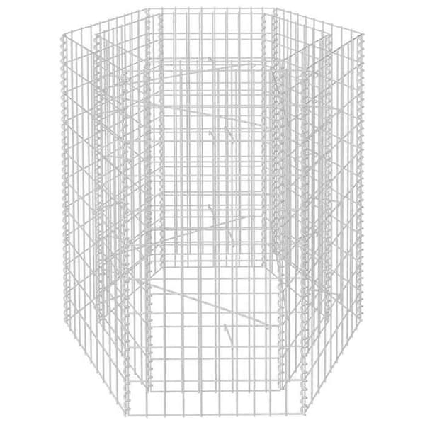 Maison Exclusive - Hexagonal gabion hævet seng 100x90x100 cm silver-