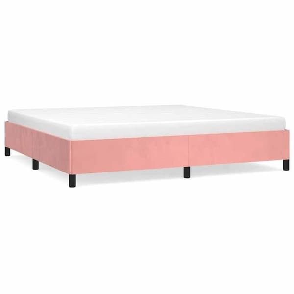 Maison Exclusive - Sängram utan madrass rosa 200x200 cm sammet