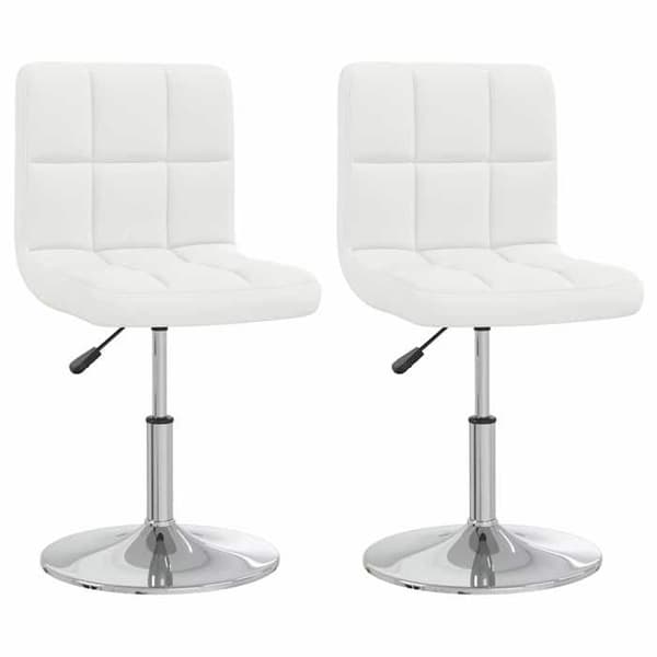 Maison Exclusive - Matstolar set om 2 vit konstläder