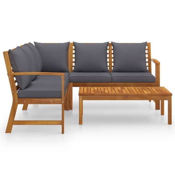Maison Exclusive - Havegruppe 4 stk med pude i solid akacietræ