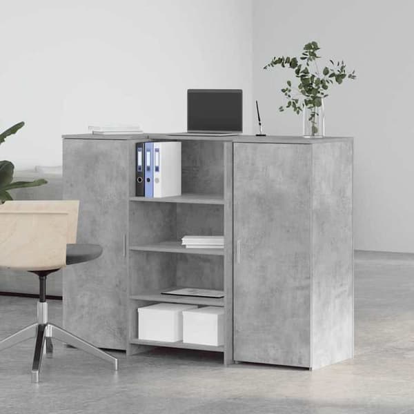Maison Exclusive - Grå betong receptionsdisk 135x50x103,5cm ingenjörsträ
