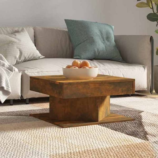 Maison Exclusive - Sofabord Røget eg 57x57x30 cm Ingeniørtræ