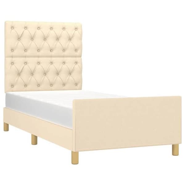 Maison Exclusive - Sengestel uden madras creme 80x200 cm stof