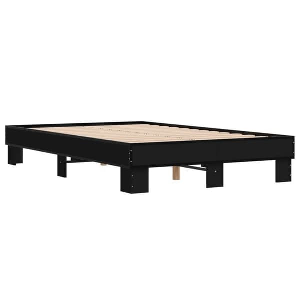 Sengestel - EKSKLUSIV HUS - 120x200 cm - Sort - Inkluderet lamelbund - Spånplade Svart