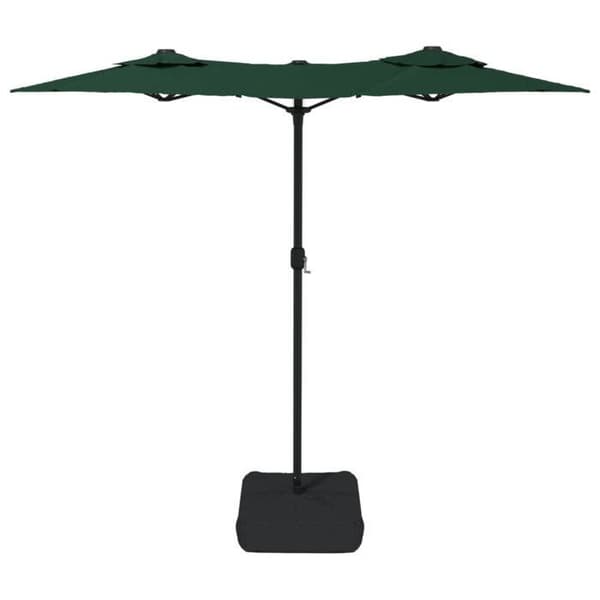 Maison Exclusive - Kaksoispäähattuinen vihreä puutarhasateenvarjo 316x145 cm Grön