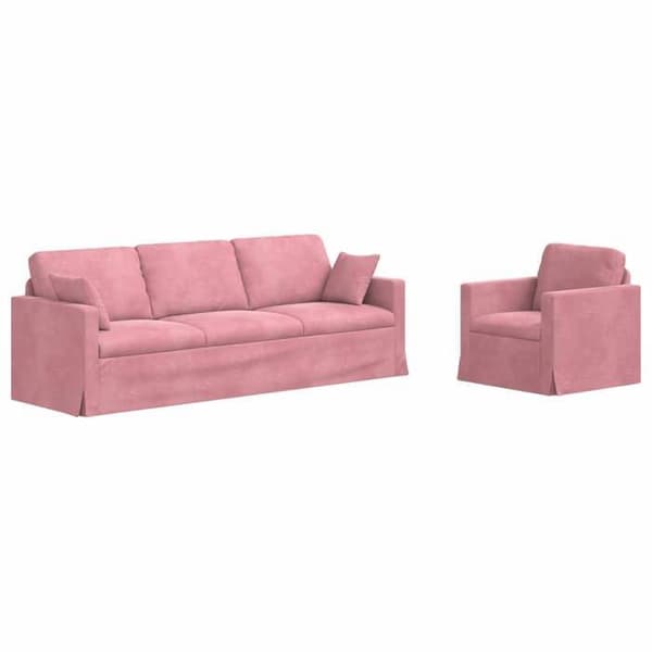 Maison Exclusive - Set av Soffor 2 st Rosa Sammet