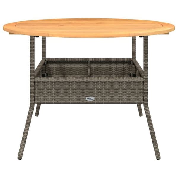 Maison Exclusive - Trädgårdsbord med grå akaciaträ och flätad harts Grå