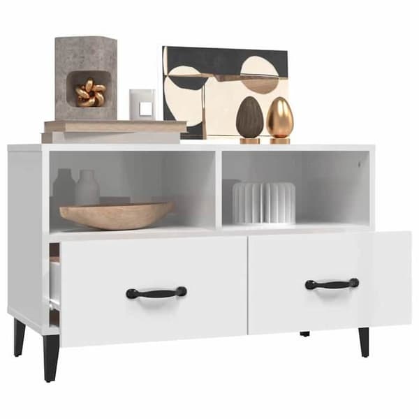 Maison Exclusive - TV-möbel Vit glans 80x36x50 cm Ingenjörsträ