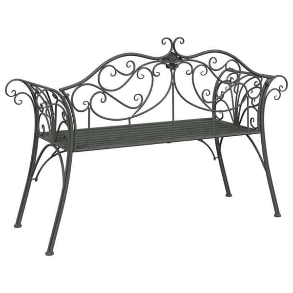 Maison Exclusive - Bænk til haven 2 -pladser 131 x 47,5 x 90 cm Stål Grå Sølv