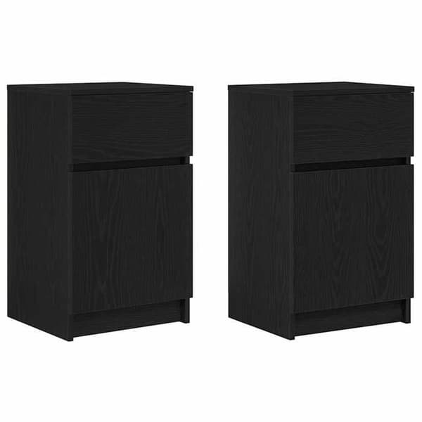 Maison Exclusive - Natborde 2 stk sort 39x35x65 cm ingeniørtræ