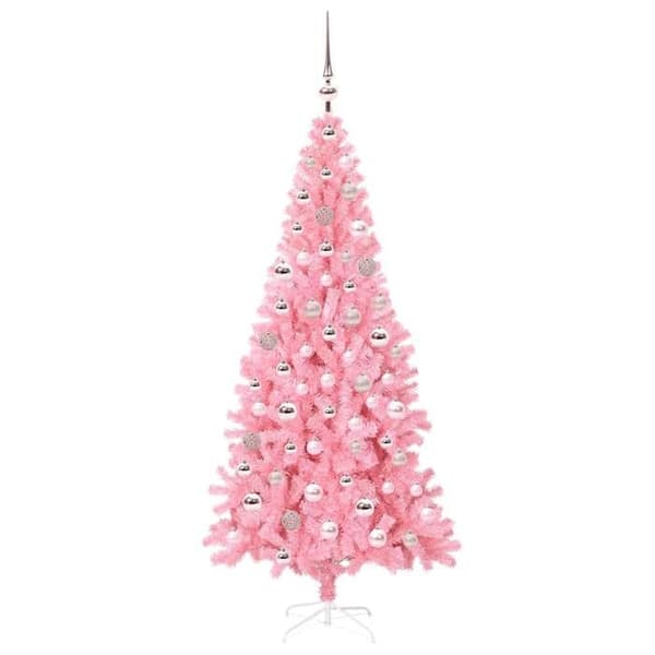 Juletræ - EKSKLUSIVT HUS - Model 180 cm - Rosa - Holdbar PVC - Indbyggede LED USB Ros