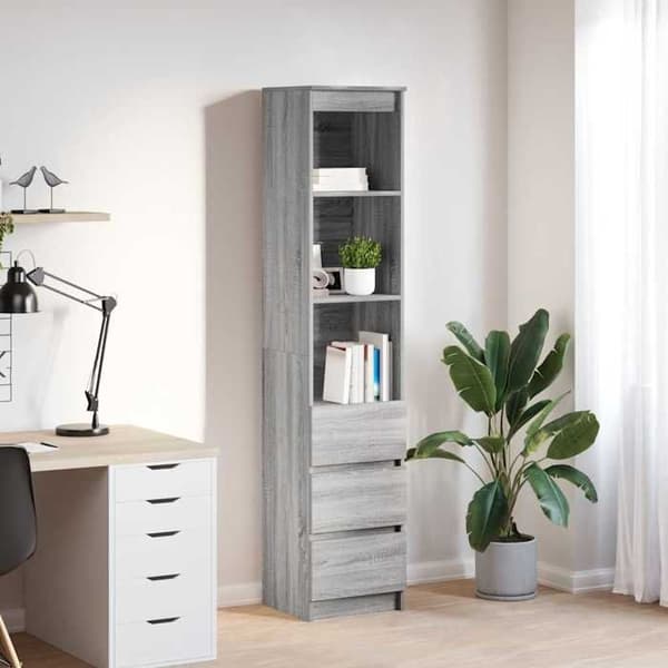 Maison Exclusive - Buffet Sonoma grå 37,5x35x180 cm ingeniørtræ