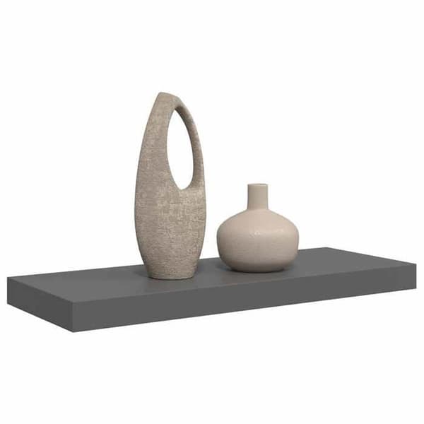 Maison Exclusive - Kelluva seinähylly Harmaa kiiltävä 60x23,5x3,8 cm MDF Glänsande grå