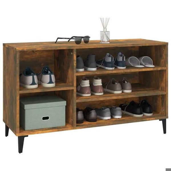 Maison Exclusive - Skoskab Røget eg 102x36x60 cm Ingeniørtræ
