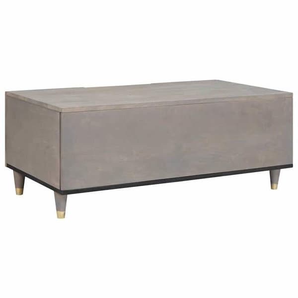 Bord - EKSKLUSIV HUS - Moderne stil - Massivt mangotræ - Messing - Grå 100x54x40 cm Grå