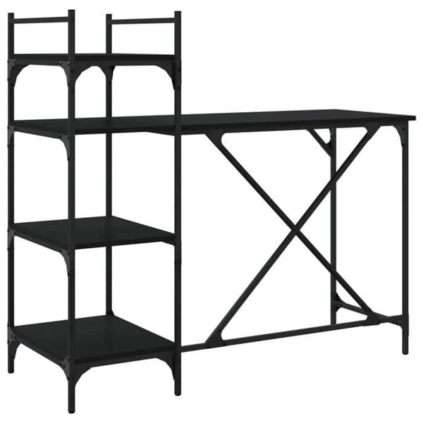 Maison Exclusive - Computerbord med hylder sort 120x47x109 cm Svart