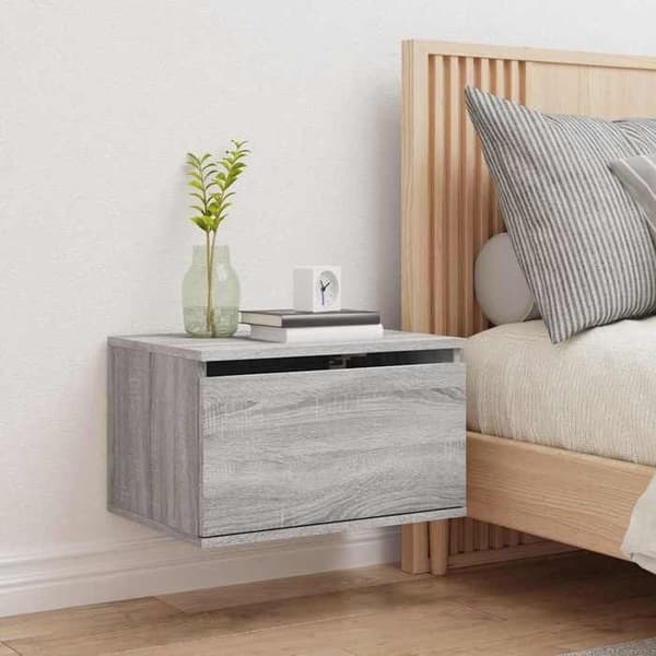 Maison Exclusive - Seinälamppu yöpöytä LED-valoilla sonoma harmaa sonoma grå