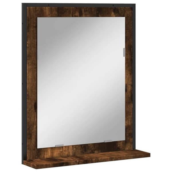 Maison Exclusive - Badeværelsesspejl og hylde i røget egetræ, ingeniørtræ
