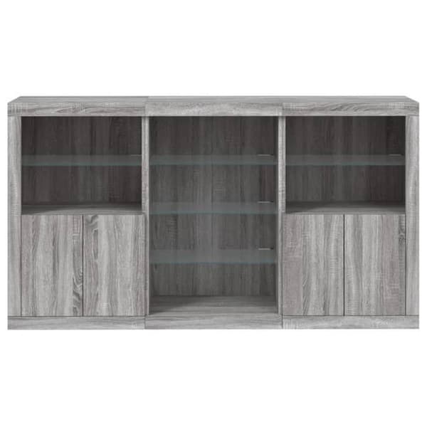Maison Exclusive - Buffet LED-valoilla sonoma harmaa 181,5x37x100 cm