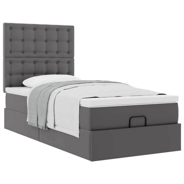 Sängsoffa - Maison Exclusive - Grå konstläder - 90x190 cm - Hydraulisk förvaring Grå