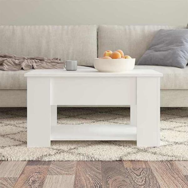 Maison Exclusive - Låg bord vit 79x49x41 cm ingenjörsträ