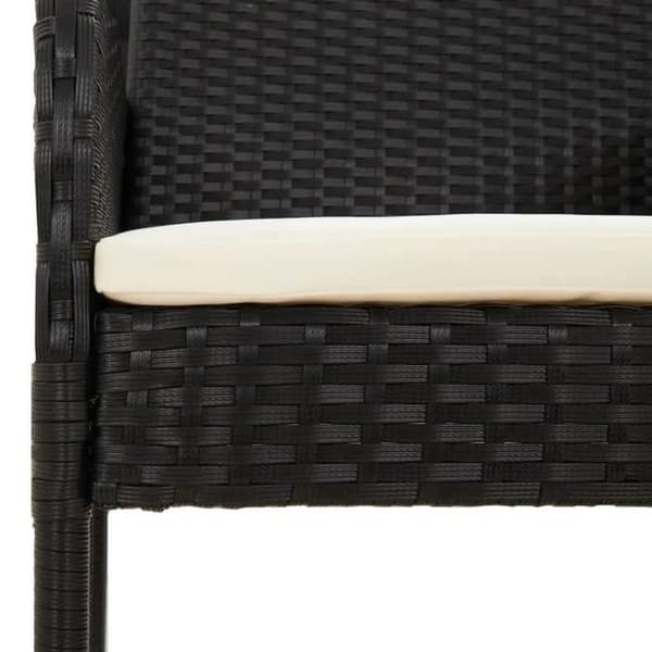Maison Exclusive - Puutarhakalustesarja tyynyillä 5 kpl Musta punottu muovi
