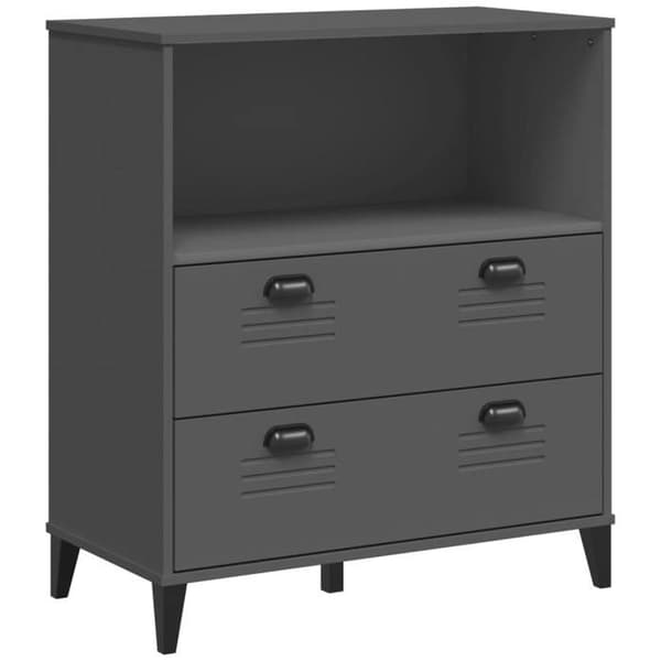 Maison Exclusive - Bibliotek VIKEN grå antracit 80x40x90cm ingenjörsträ Kolgrå
