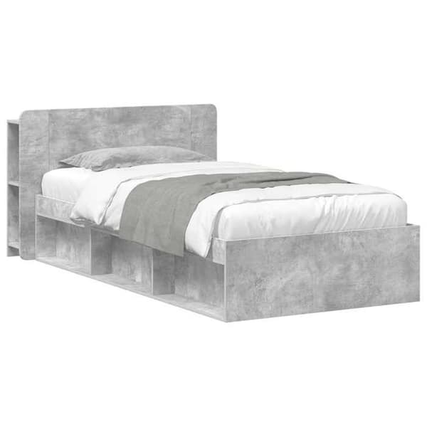 Maison Exclusive - Sängram med förvaring Grå betong 75 x 190 cm