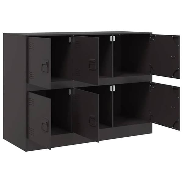 Maison Exclusive - Musta buffet 99x39x73 cm terästä Svart