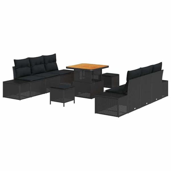Trädgårdsmöbler - EXKLUSIVT HEM - Modern - Svart - Poly rattan och akacia - Modulär Svart